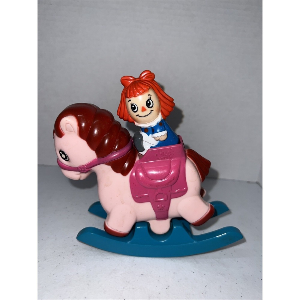 Vintage‎ Raggedy Ann Musical Wind Up Rocking Horse ILLCO Toy